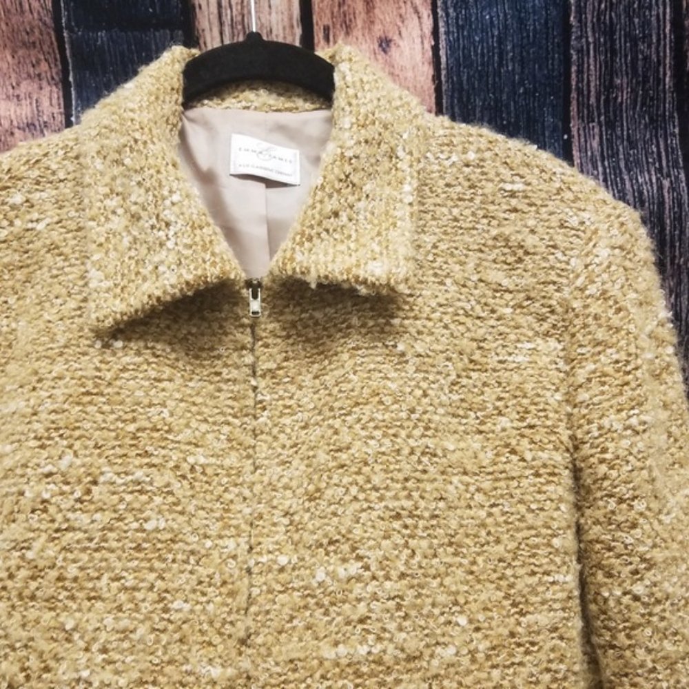 Textured Loop Tweed Tan Blazer - Picture 2 of 8
